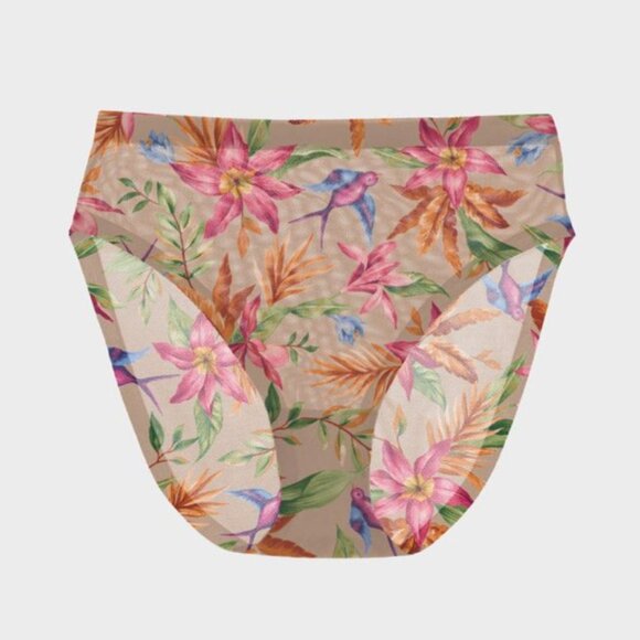 NWT EBY Kiki Mesh High Cut High Waisted Sheer Floral Panties Sz Small - Picture 3 of 10